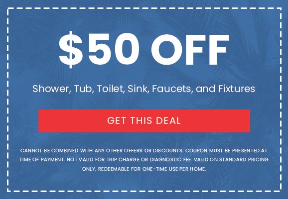 Discounts on Shower, Tub, Toilet, Sink, Faucets, and Fixtures